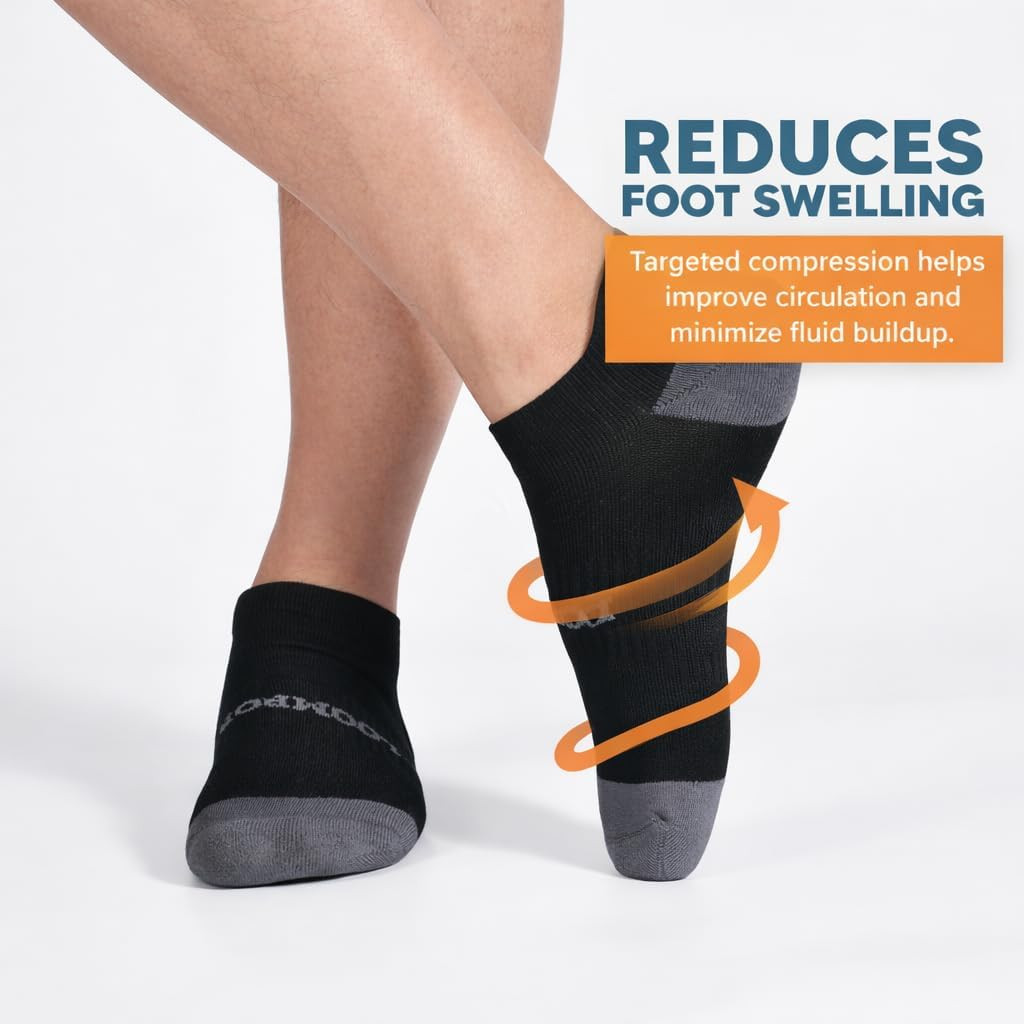 Compression Ankle Socks for Men & Women, Athletic Socks with Arch Support, Light