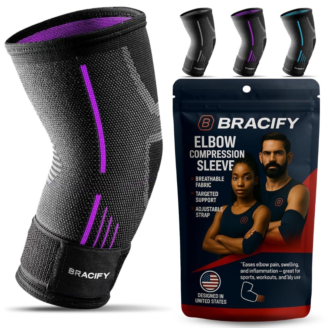 Tennis Elbow Brace for Women & Men, Fitness and Everyday Use Large, Purple
