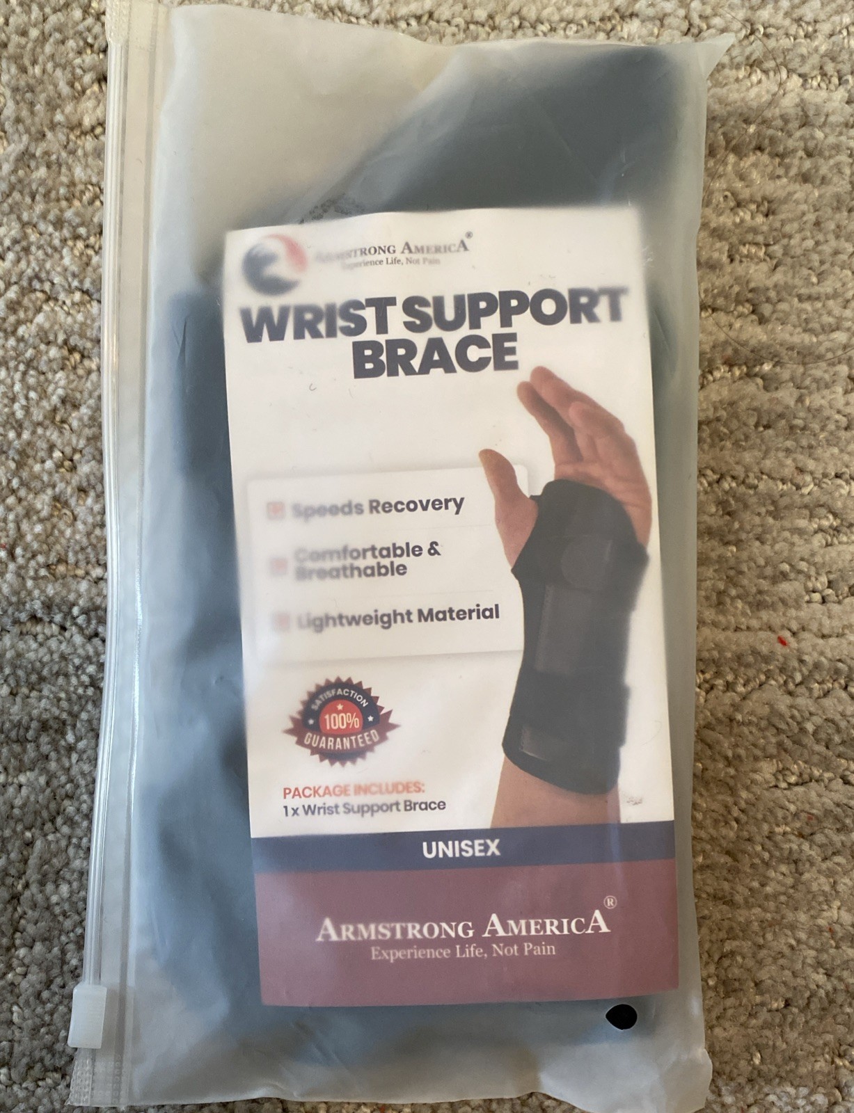 Armstrong America Unisex Wrist Support Brace/Splint (Right) …BRAND NEW!!!