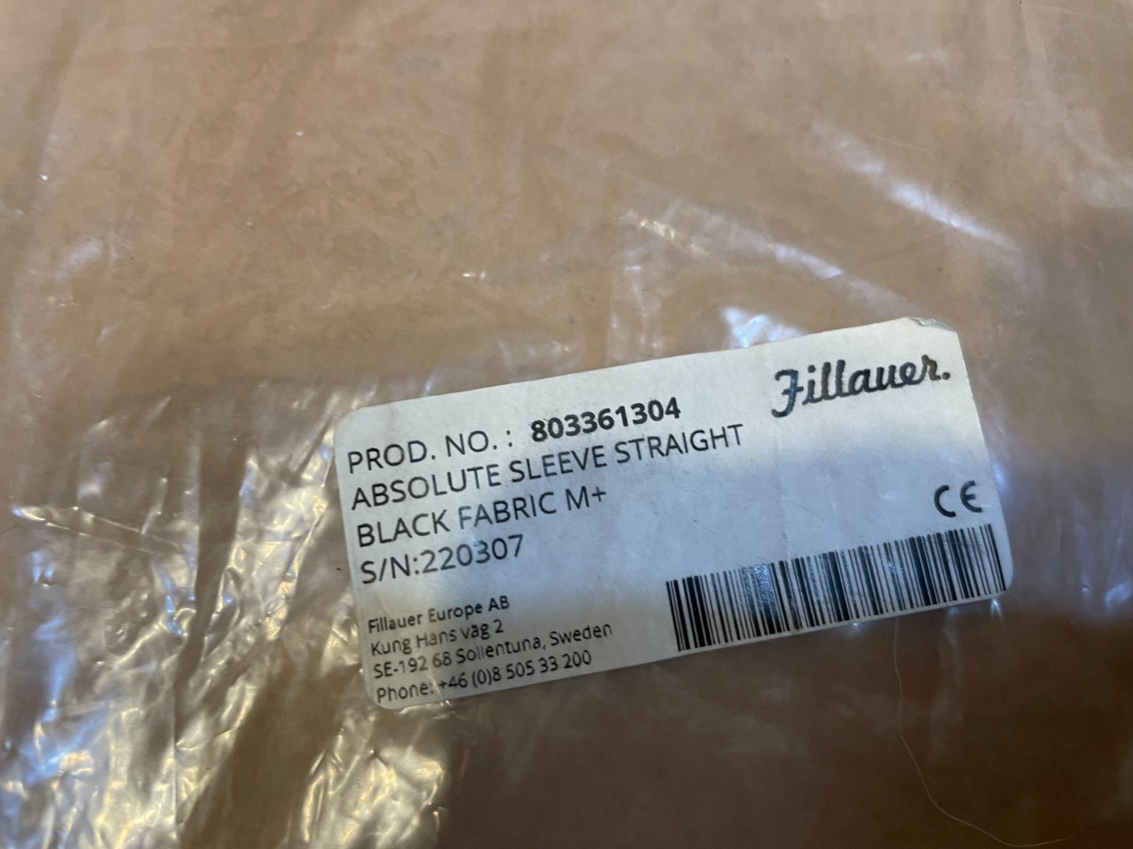 2 PCS. FILLAURE ABSOLUTE SLEEVE STRAIGHT BLACK FABRIC M+ 803361304 NEW