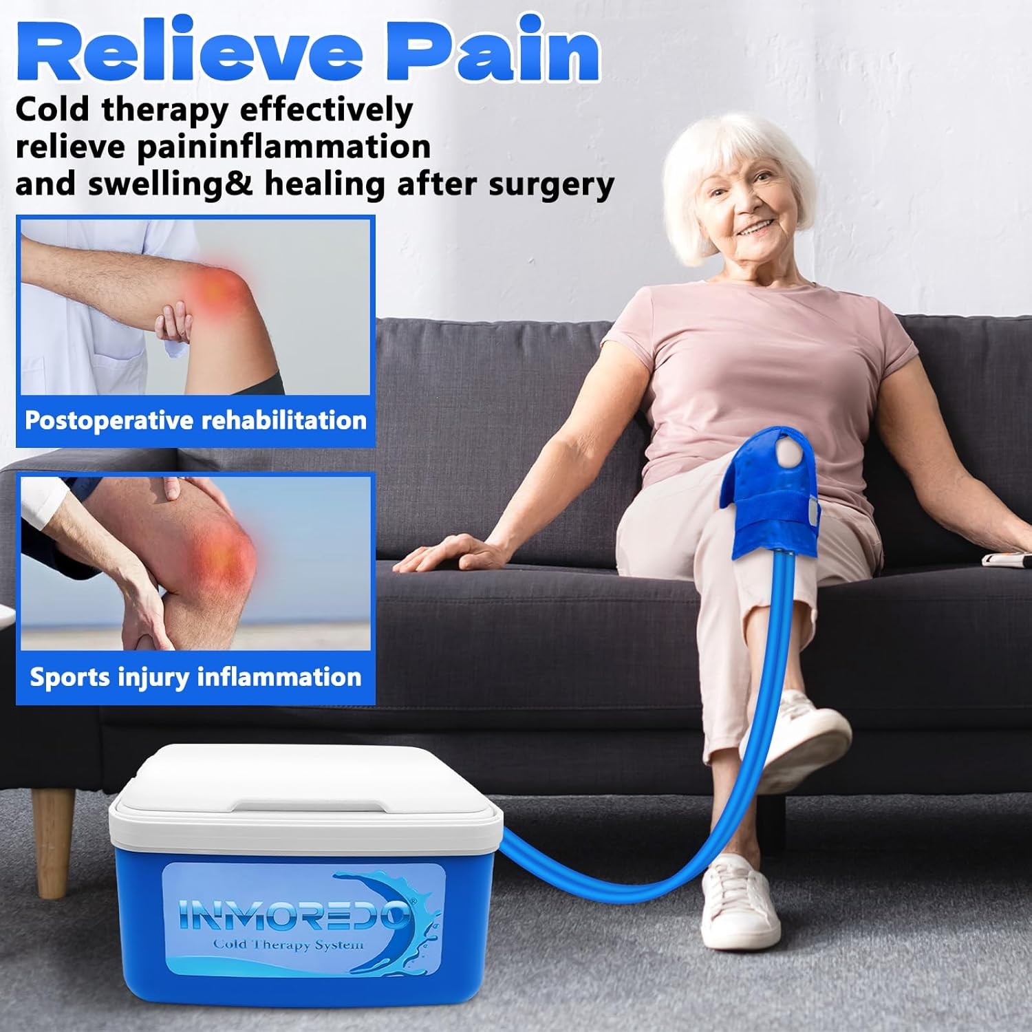Ice Machine for Knee after Surgery, Cold Therapy Machine for Knee Replacement wi