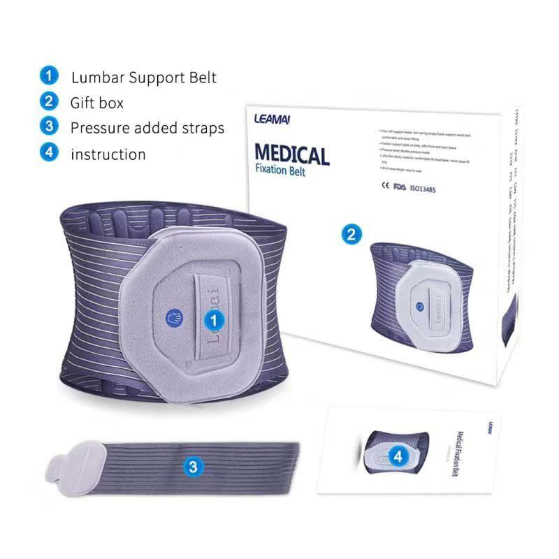 LEAMAI Adjustable Unisex Lumbar Brace Belt Lower Back Pain Relief