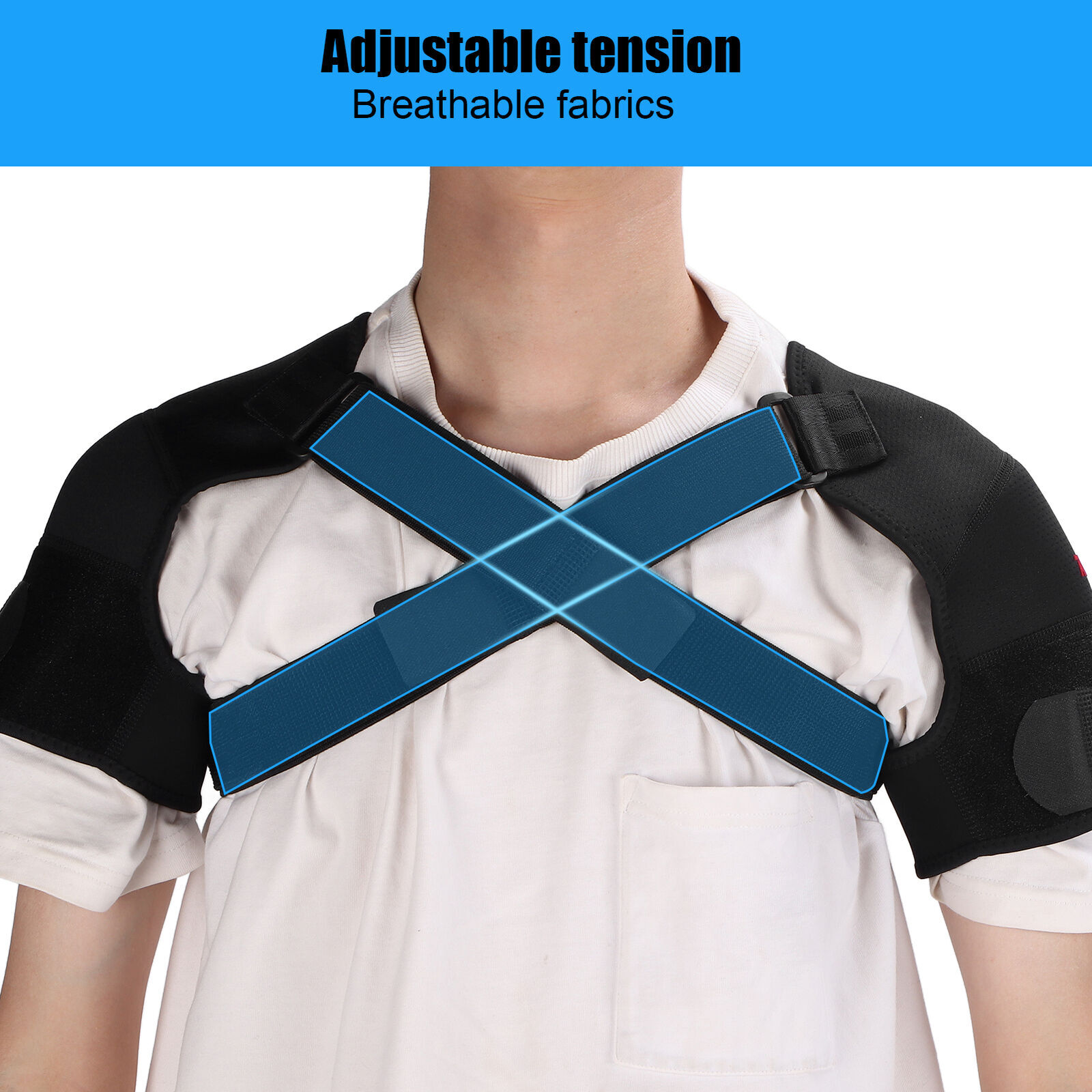 Double Shoulder Support Brace Strap Wrap Protector Men Women Posture Corrector