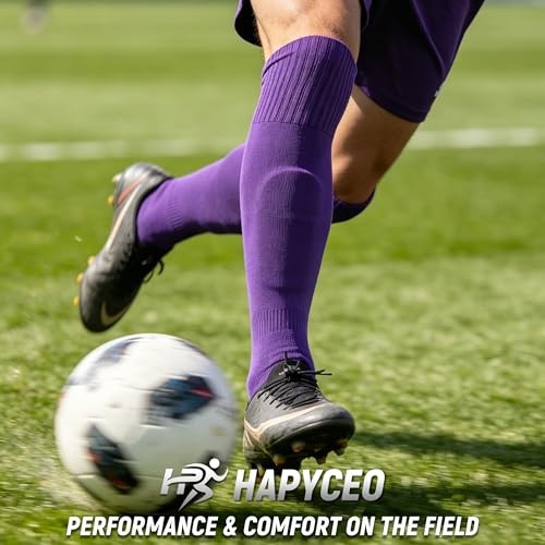 Men Women Knee High Soccer Softball Football Baseball Long One Size 2 Purple