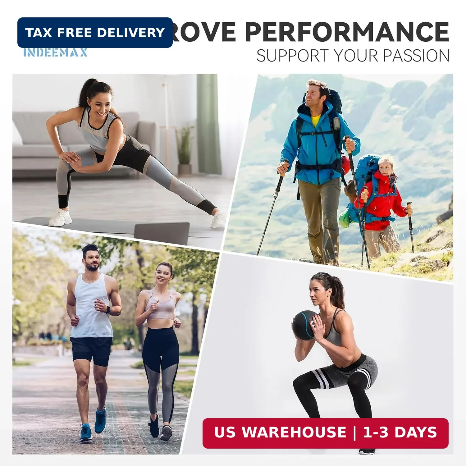 INDEEMAX 2 Pack Ankle Brace & Ankle Compression Sleeve for Women Men | Arch Supp