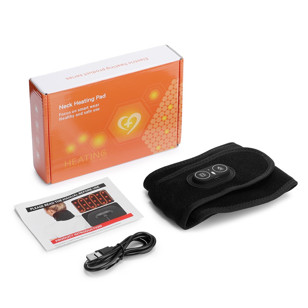 Cordless Electric Heating & Vibration Neck Massager Brace with Light 36LED 660nm