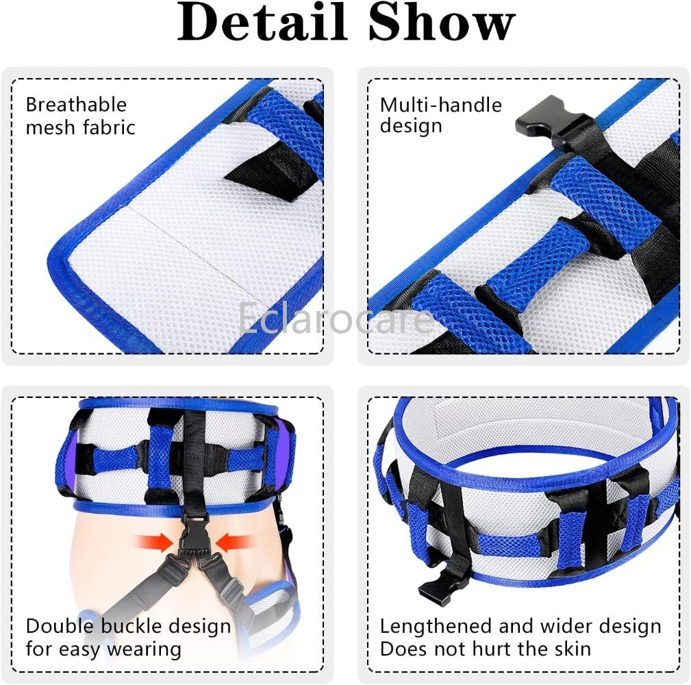 Transfer Belt with 10 Handles Nursing Safety Patient Assist Elderly Handicap Leg