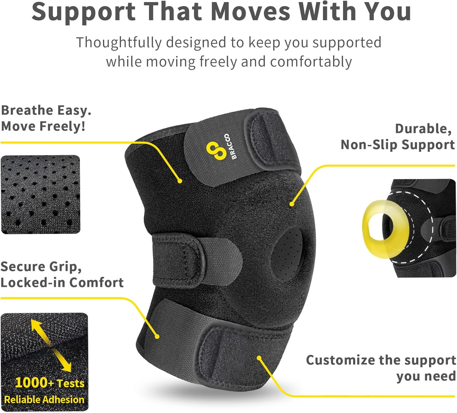 Adjustable Knee Support Brace for Enhanced Recovery and Pain Relief