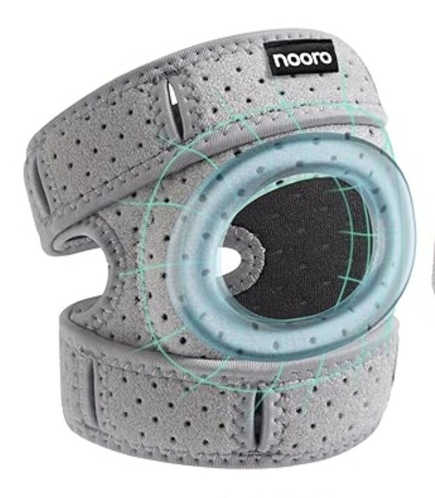 Nooro Patella Knee Brace Pain Relief Support Gray Reusable Fits 11-19/14-20″
