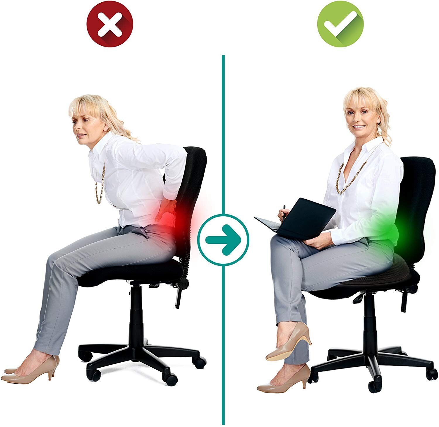 Car Lumbar Back Support Pillow Lower Office Chair Seat Cushion Foam Pain Relief