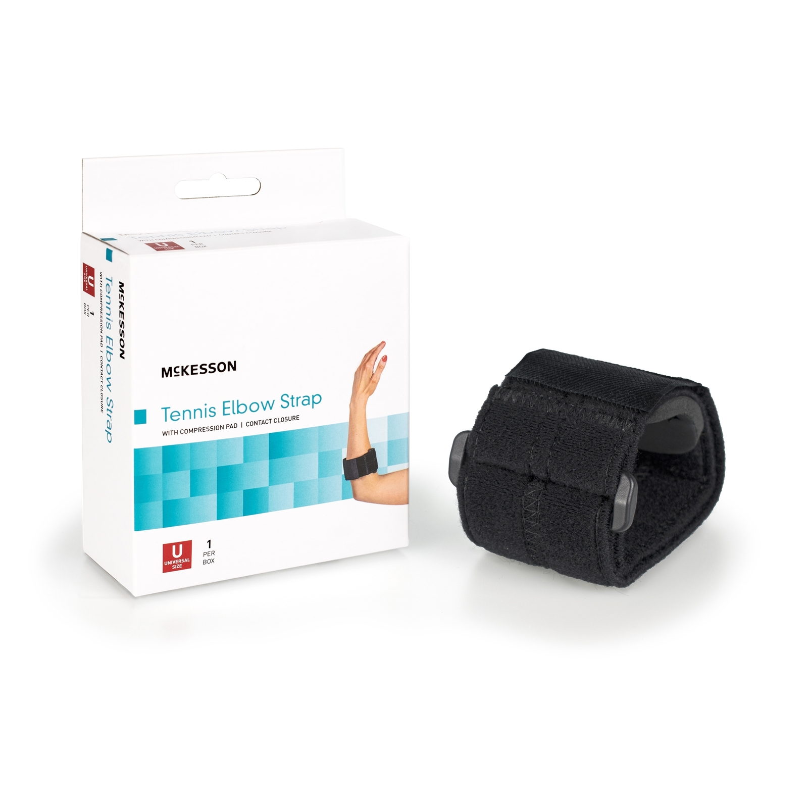 McKesson Elbow Support Strap One Size Up to 18″ Circumf. Left or Right Elbow