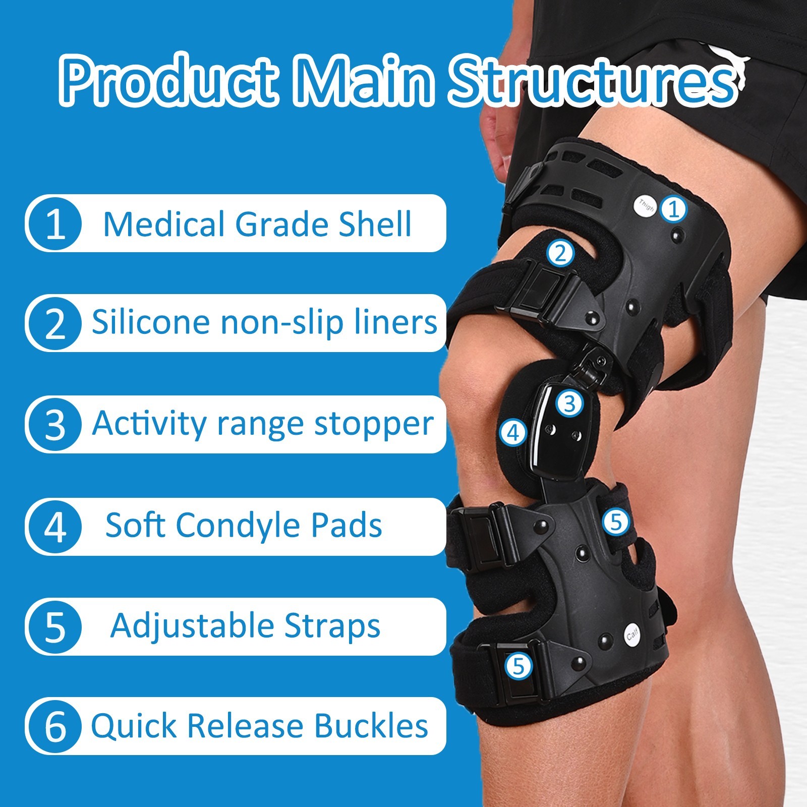 Osteoarthritis Knee Brace, Support for Bone-on-Bone Pain & Meniscus,adjustable