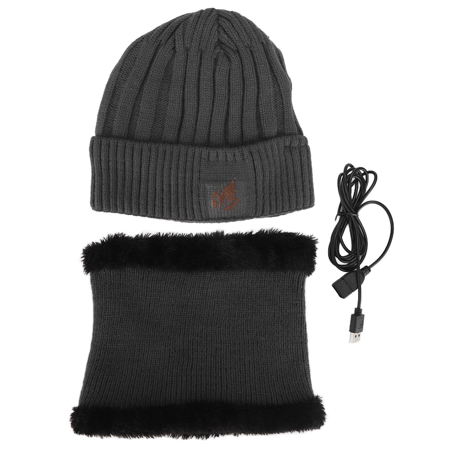 USB Electric Heated Hat Warm Winter Skiing Hat Gris