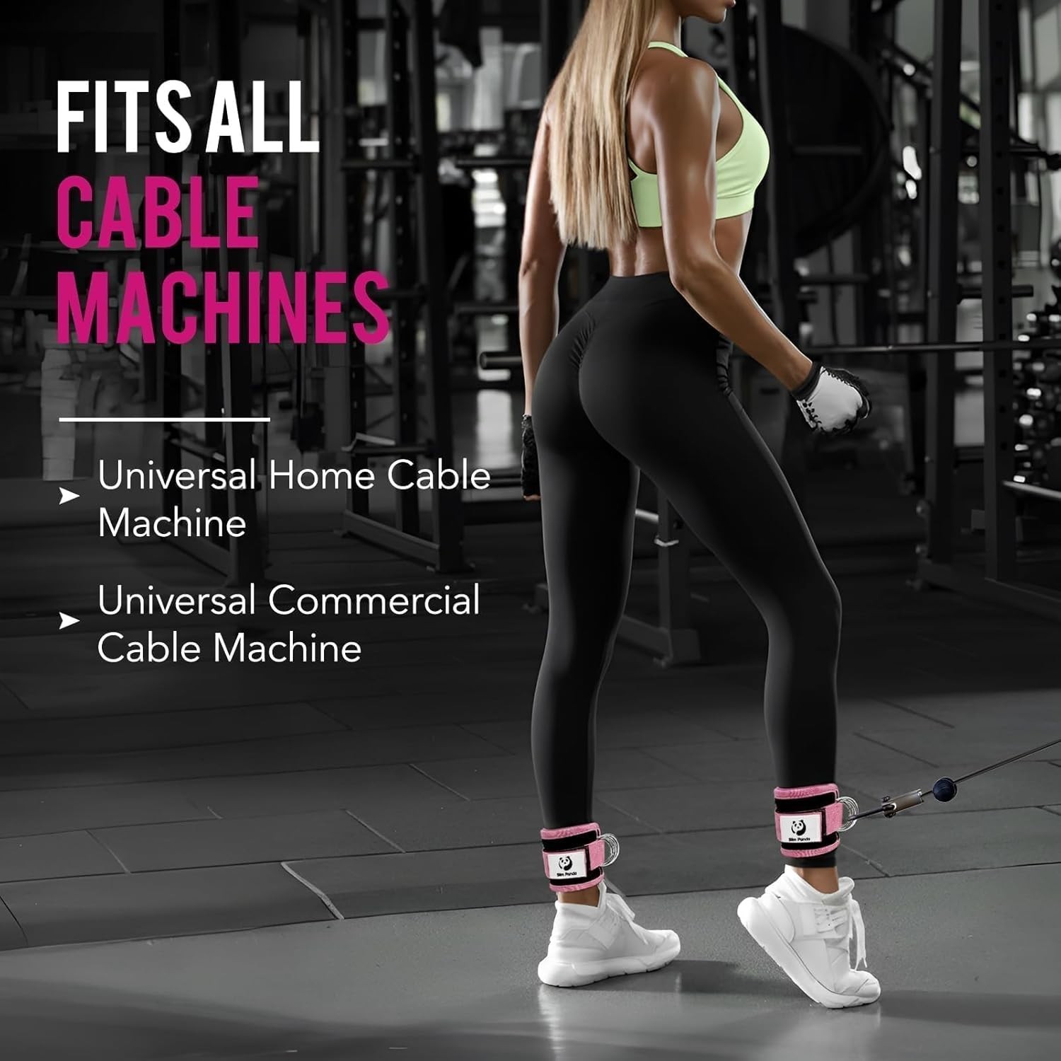 Durable Pink Ankle Cuffs for Glute Workouts – Adjustable, Lightweight & Stylish