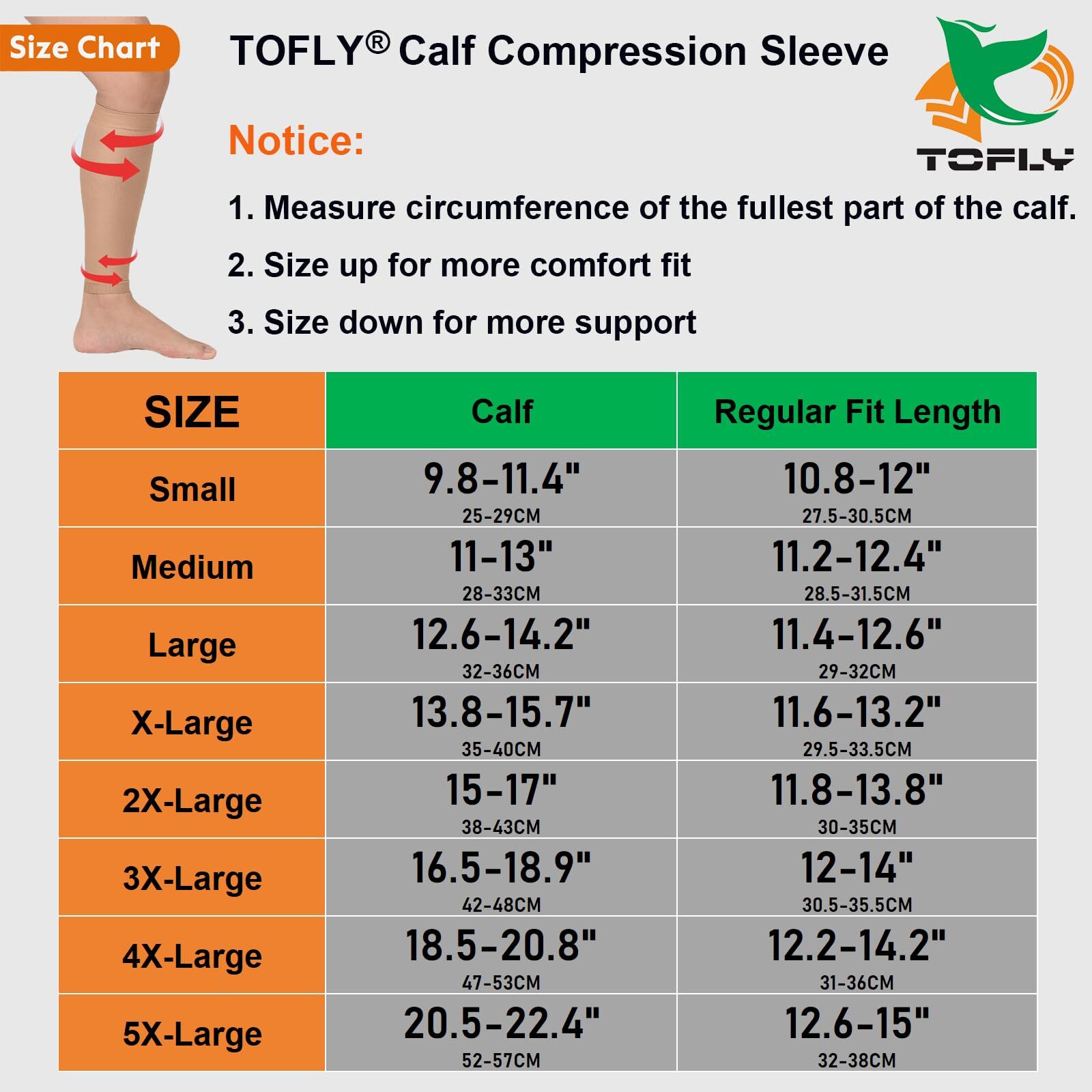 ® Calf Compression Sleeve for Men & Women 1 Pair Footless Compression Socks 2…