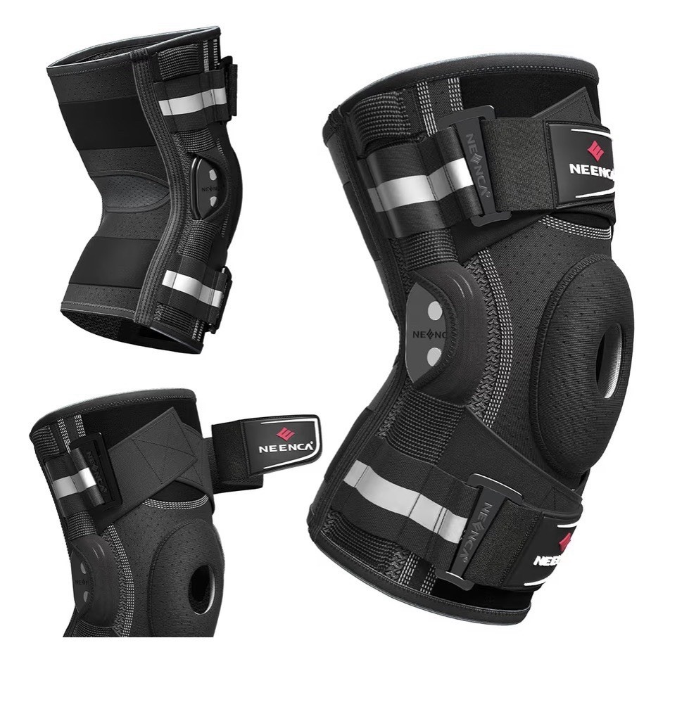 Knee Brace for Knee Pain, Hinged Knee Support X-Strap Fixing System Large