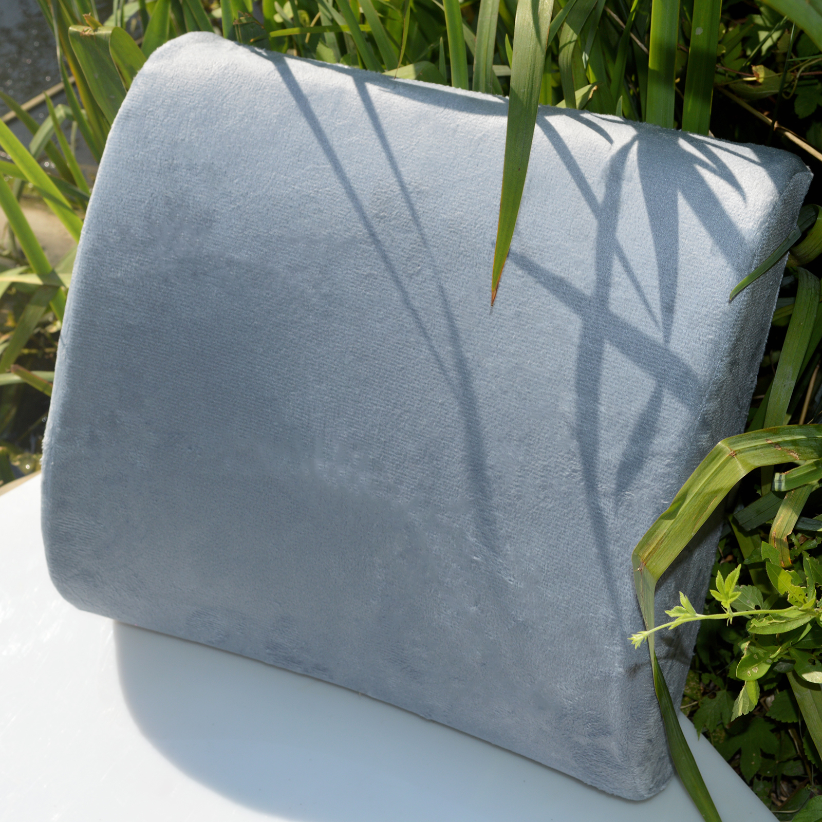 Premium Memory Foam Lumbar Support Cushion Back Pillow Home Office Chair Gray