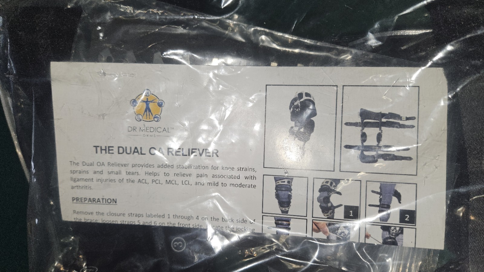 ISO Preferred Large LEFT OA Dual RELIEVER Hinge Knee Brace ISO-KB0104 NEW