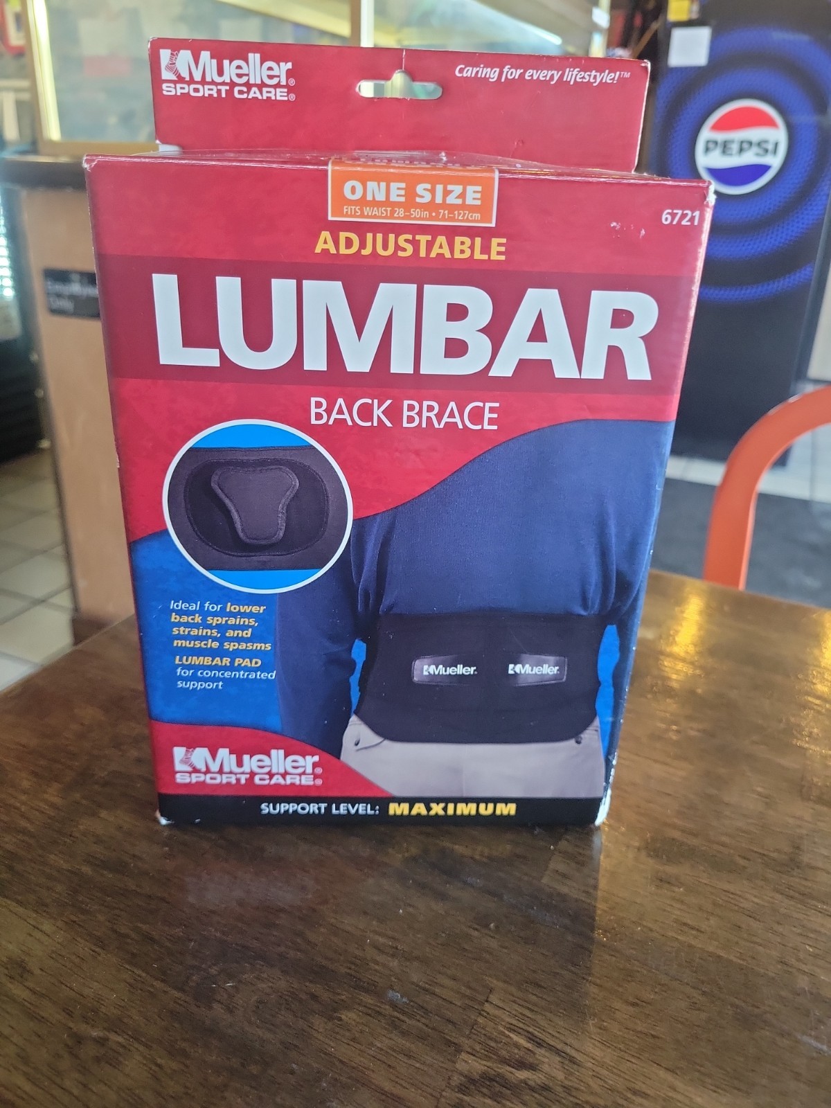 Mueller Sport Care Lumbar Brace Model 6721 Maximum Support in Black Y