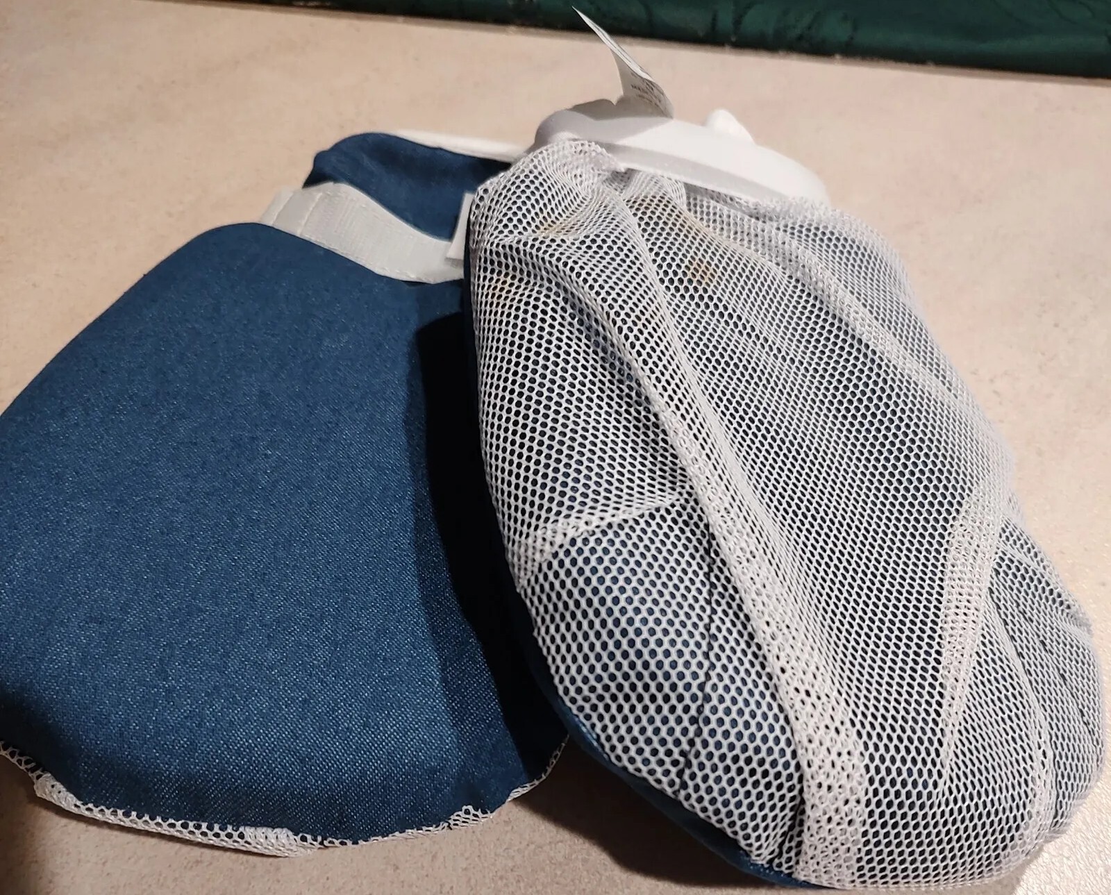 Posey 2826 Closed End Finger Control Mitts 1 Pair denim fabric+ white mesh