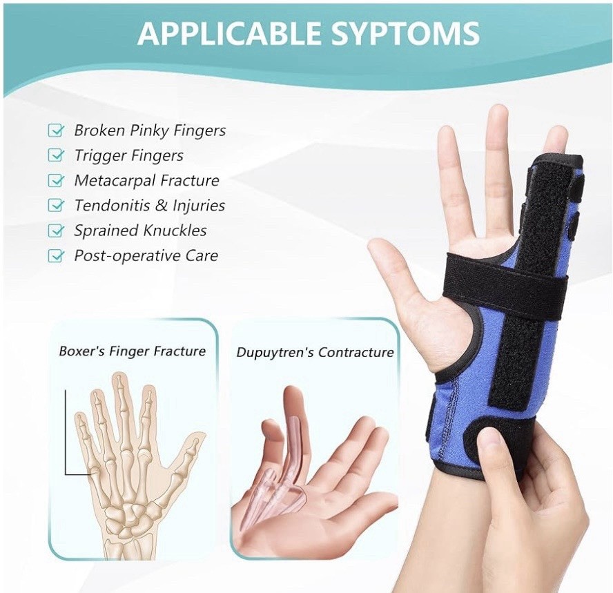 Fracture Splint, Pinky Finger Splint, Adjustable Two Finger Brace,Right or Left