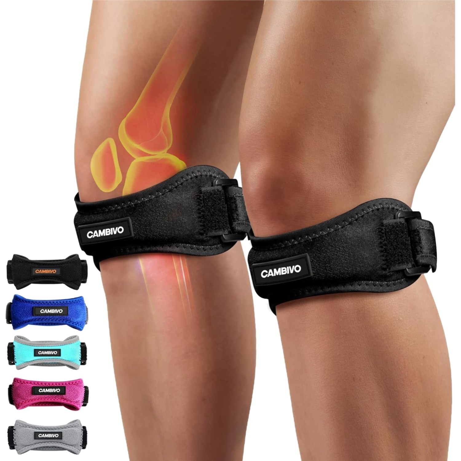 Knee Straps Patella Tendon Brace Pain Relief 2 Pack