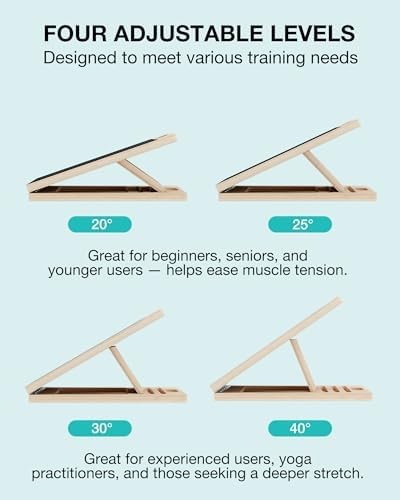 Slant Board for Calf-Stretching – Adjustable Wooden Incline Wedge for Squats …
