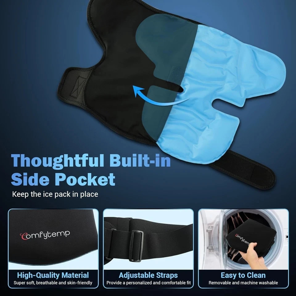 Comfytemp Shoulder Ice Pack Wrap, 2 Gel Packs+1 Brace, FSA Standard