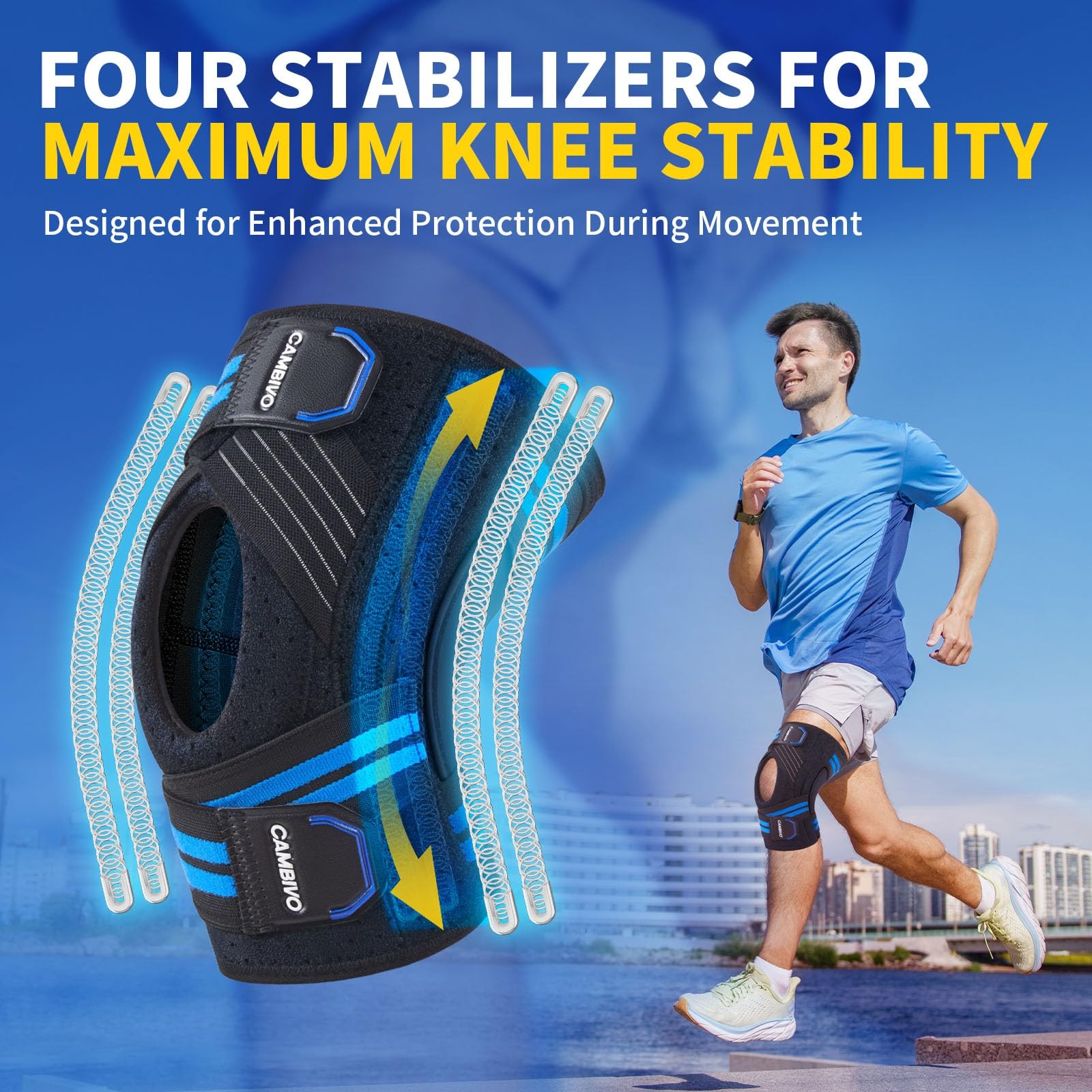 Knee Brace for Knee Pain with Side Stabilizers for Women and men, Compression…