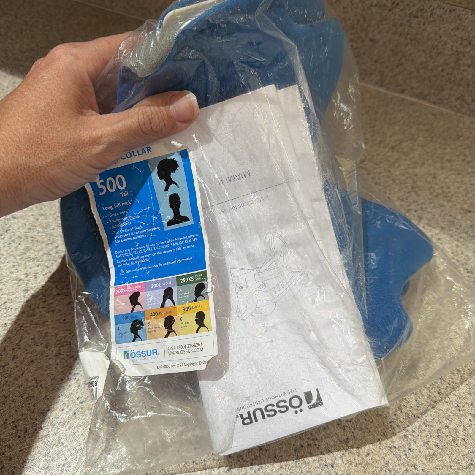 Ossur Miami J Cervical Collar Immobilizer MJ-500 Tall – Long Tall Neck