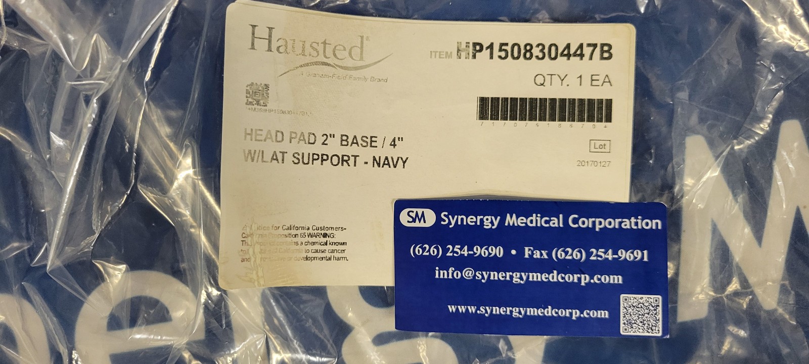 Hausted head pad 2″ base/ 4″ w/lat support-Navy