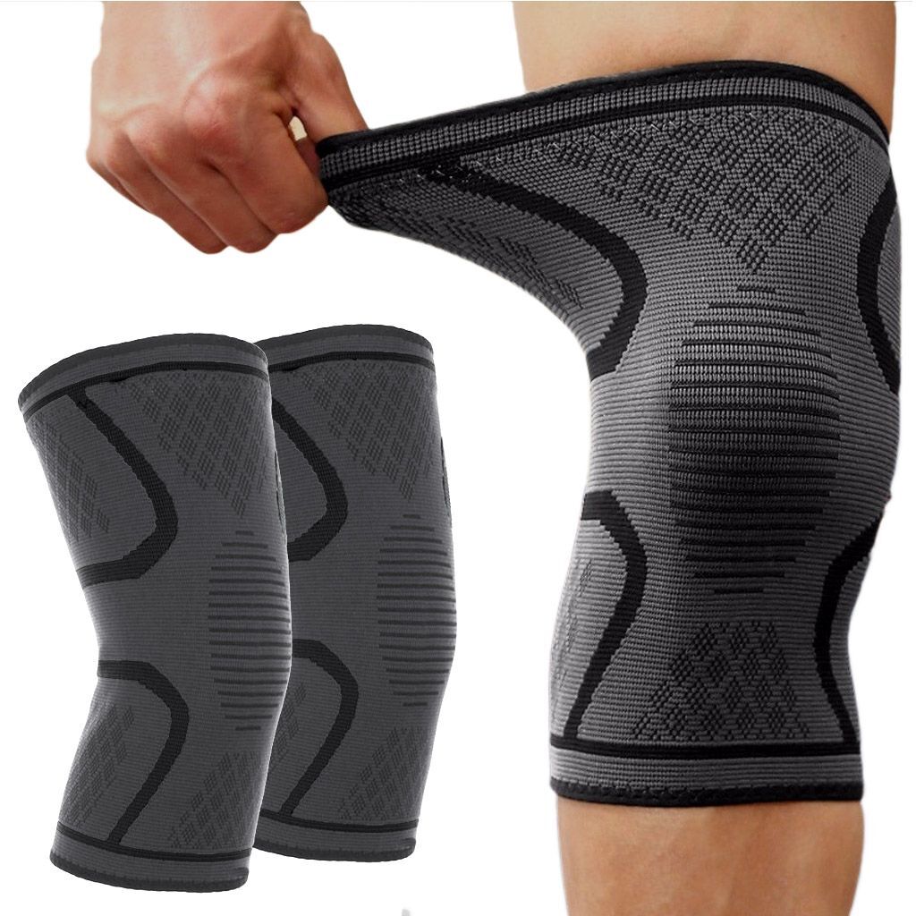 2 Knee Compression Brace Sleeve Support Sport Joint Injury Pain Relief Arthritis