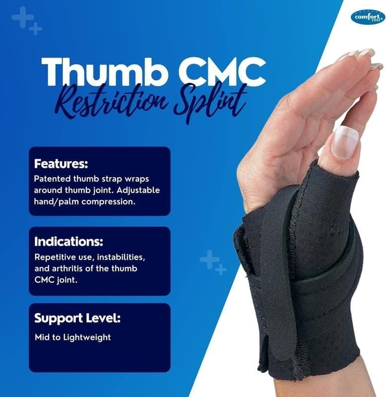 CMC Joint Thumb Brace with Supportive Strap for Left Hand – Medium Size