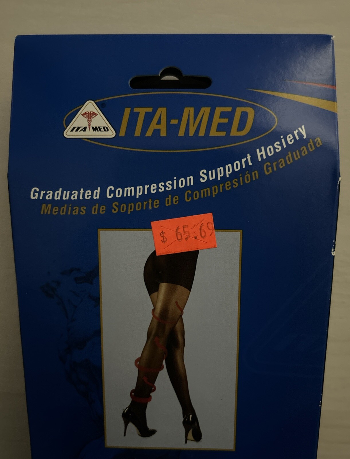 ITA-Med Compression Support Pantyhose Style 150 Sheer Beige, BLACK 18-20mmHg M.