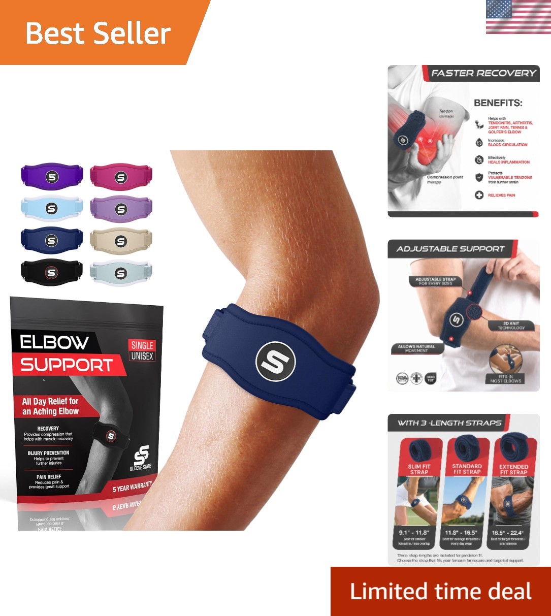 Sleeve Stars Tennis Elbow Brace for Men & Women, Elbow Brace for Tendonitis, …