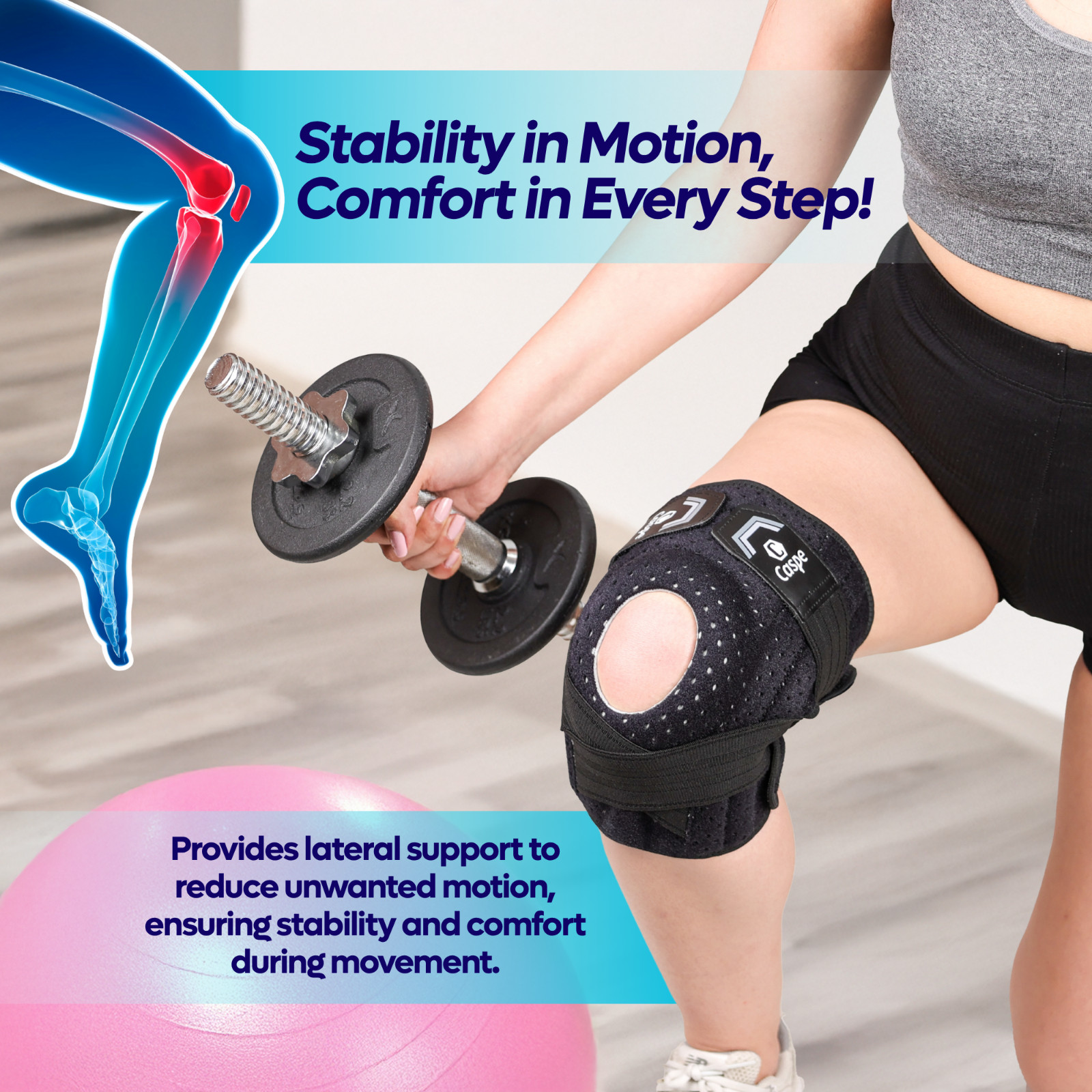Knee Brace Adjustable Compression Support for Sport Joint Pain Arthritis Relief