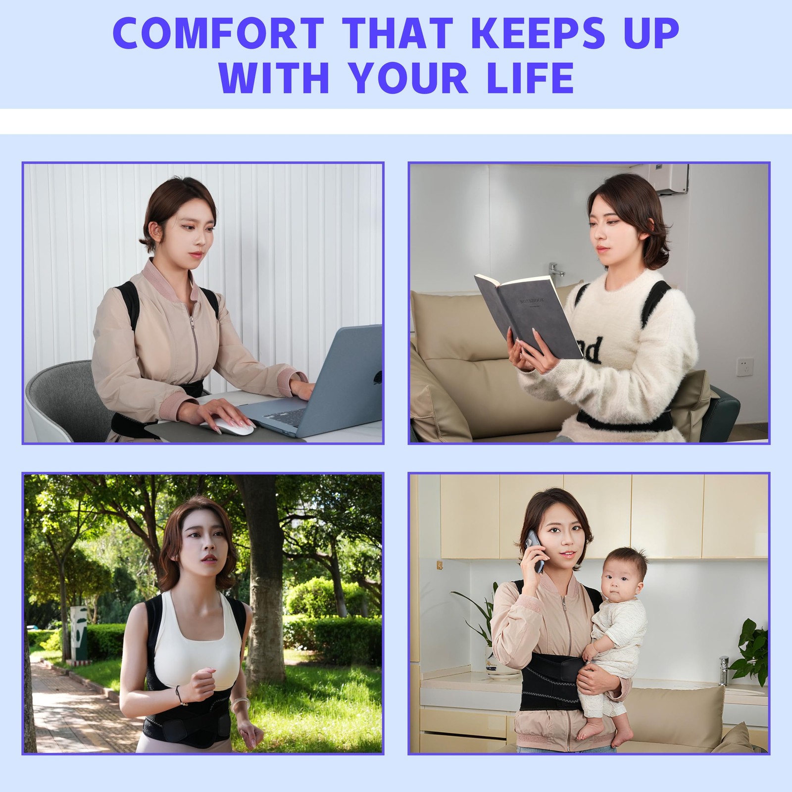 SFSSCDF Back Brace Posture Corrector for Women and Men Vertical L