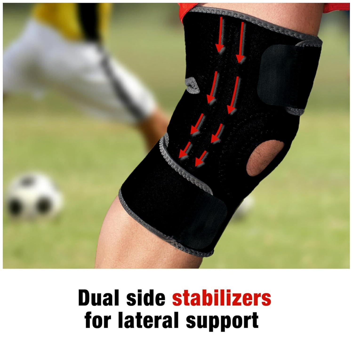 ACE Brand Adjustable Knee Brace, Left or Right, With Dual Side Stabilizers, Pro