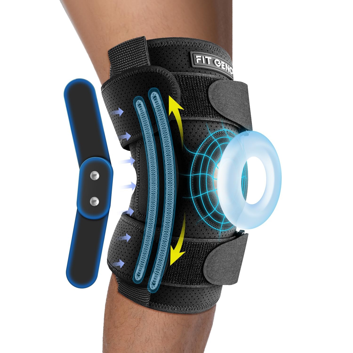 Hinged Knee Brace for Meniscus Tear: Adjustable Knee Support for Knee Pain w/…