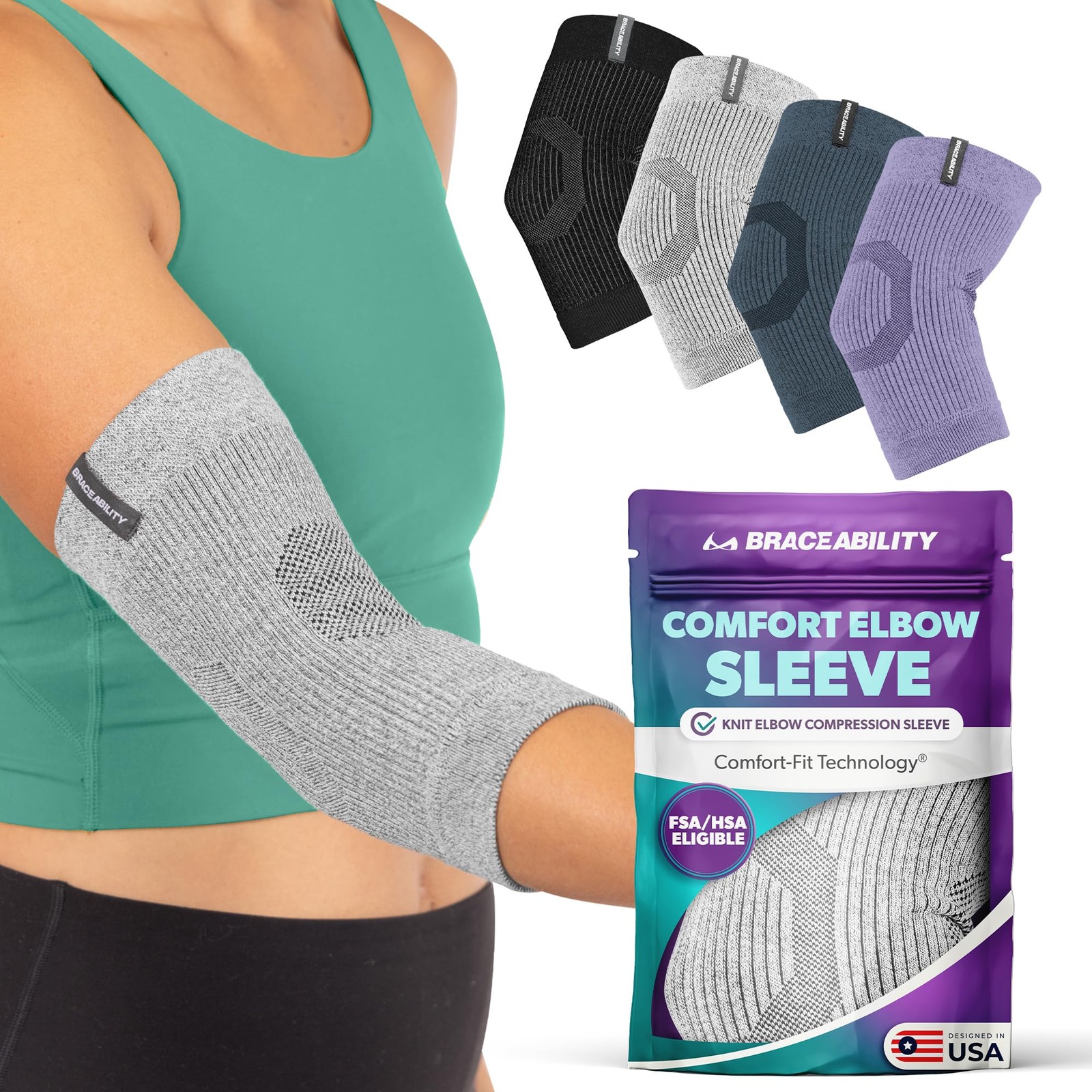 Elbow Compression Sleeve for Bursitis – Olecranon Elbow Brace for Tendonitis,…
