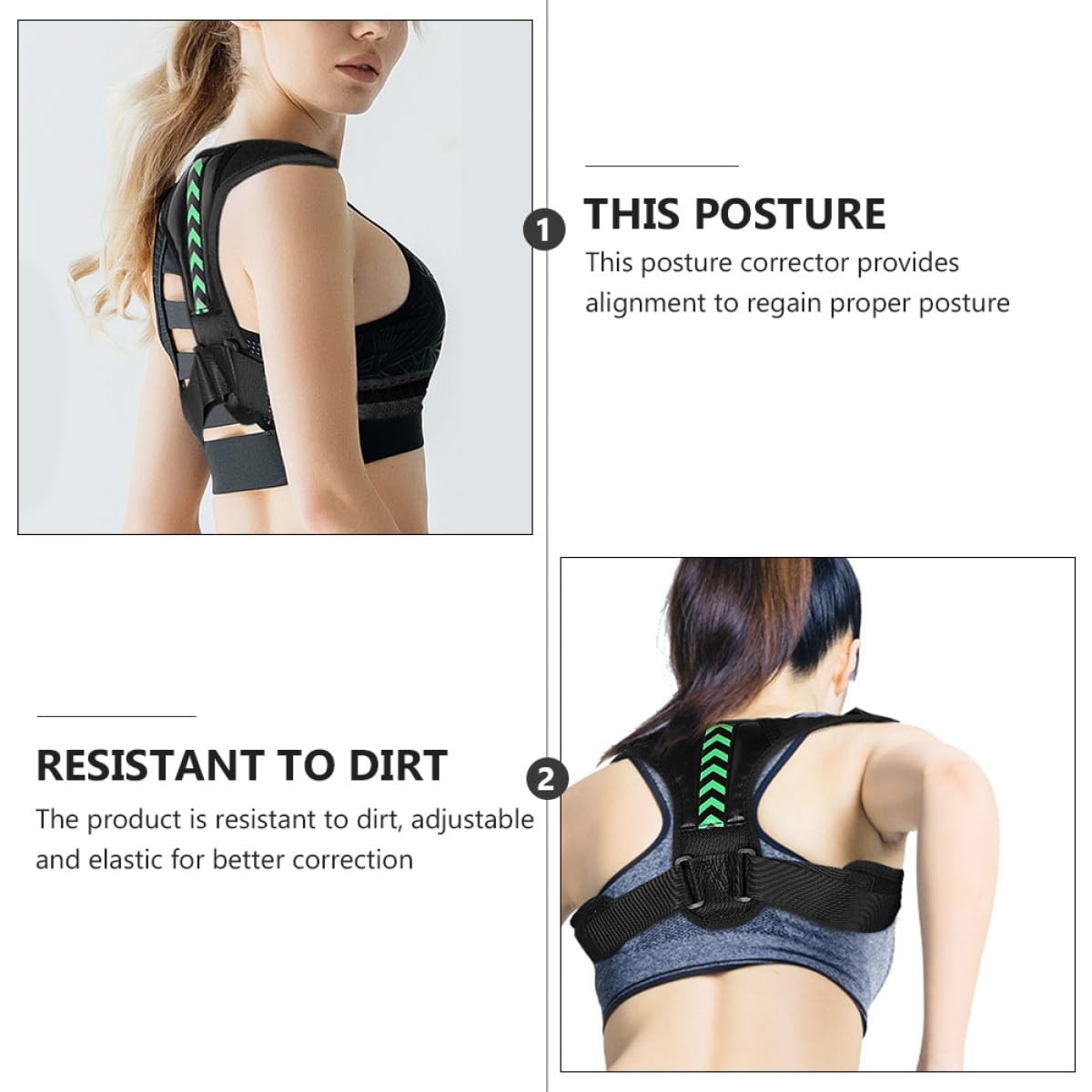 Adjustable Back Posture Corrector Strap for Men Women Upper Back Brace with S…
