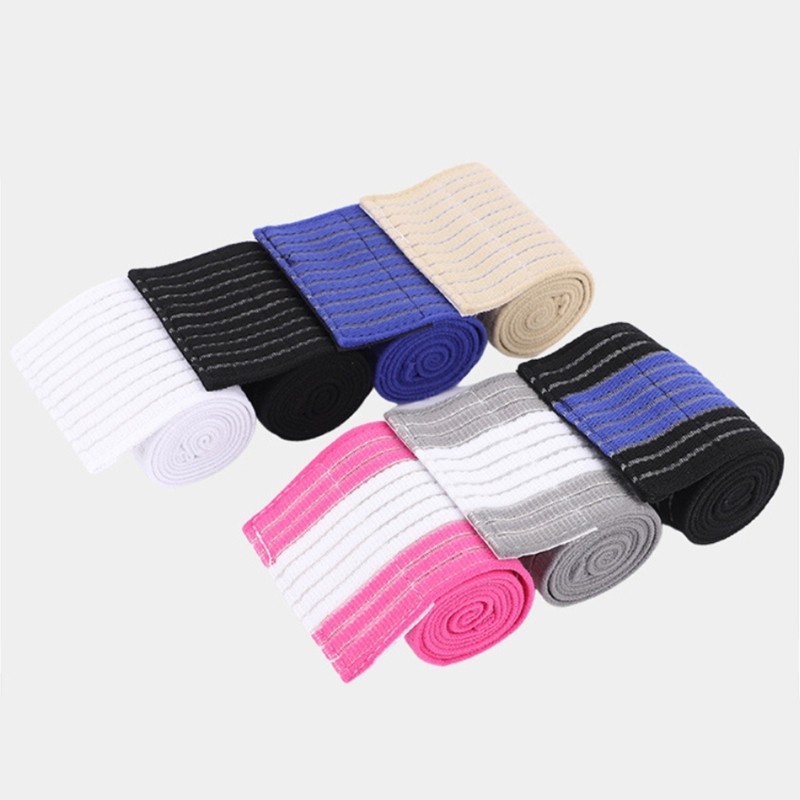 Stretchy Knee Support Strap 180X8cm Elastic Nylon Spandex Bandage For Running