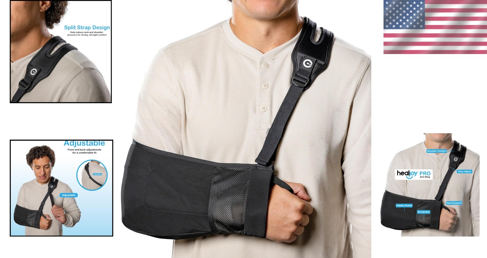 Adjustable Arm Sling for Shoulder Support – Perfect for Rotator Cuff Recovery
