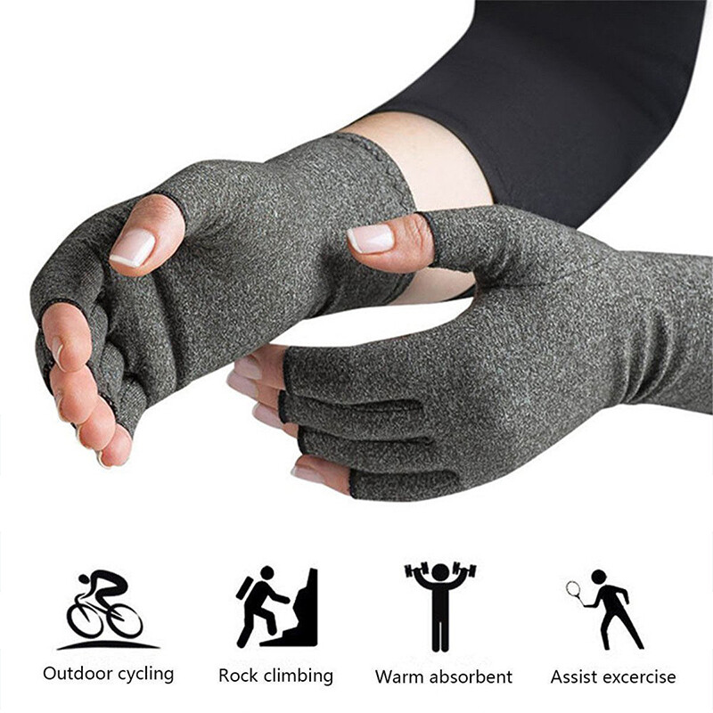 Arthritis Gloves Compression Pain Relief Hand Wrist Support Brace Half Finger