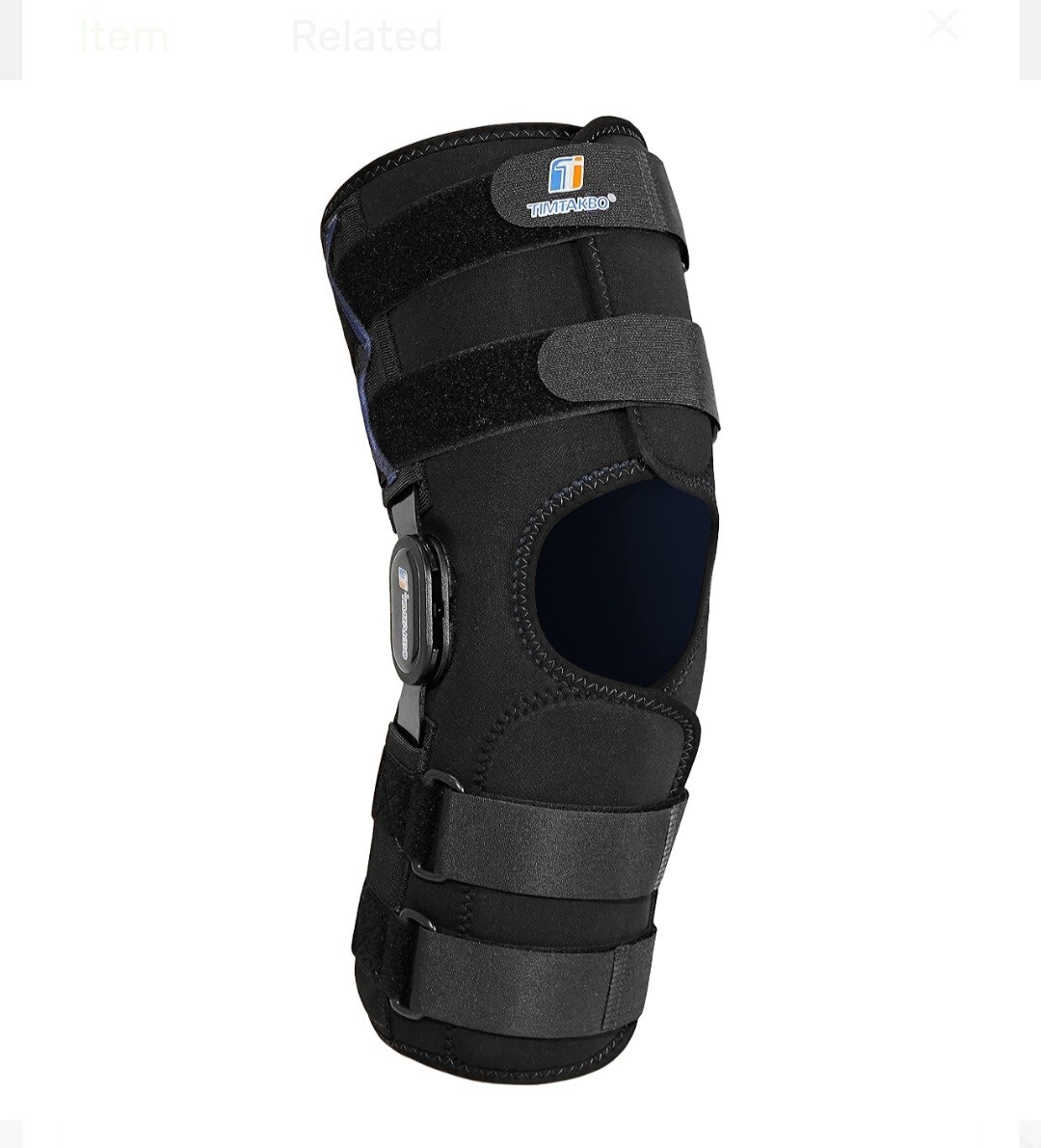 T TIMTAKBO Hinged Knee Brace,GEl Patella Support with Removable Dual Side(Sz S)