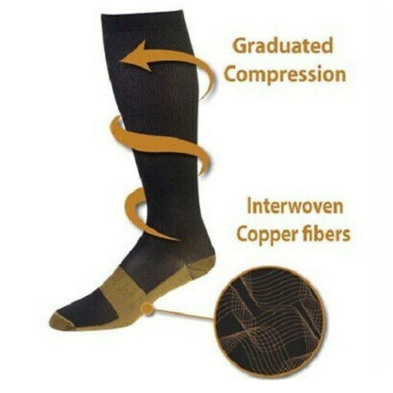 6 PAIRS – Compression Socks Wide Calf Plus Size Knee High Support Sockings