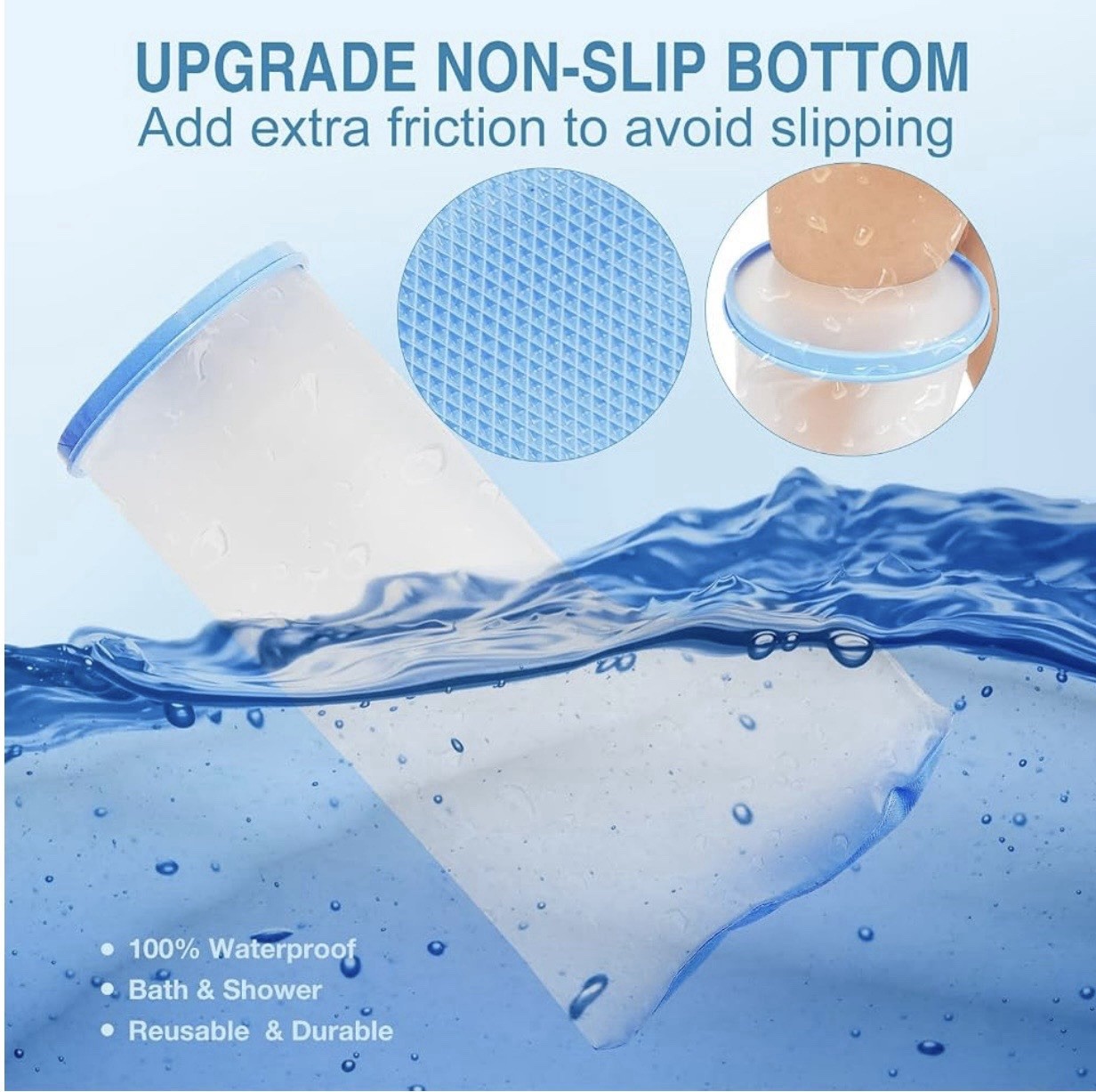 Waterproof Extra Wide Leg Cast Cover for Shower Adults, Extra Large Half Leg