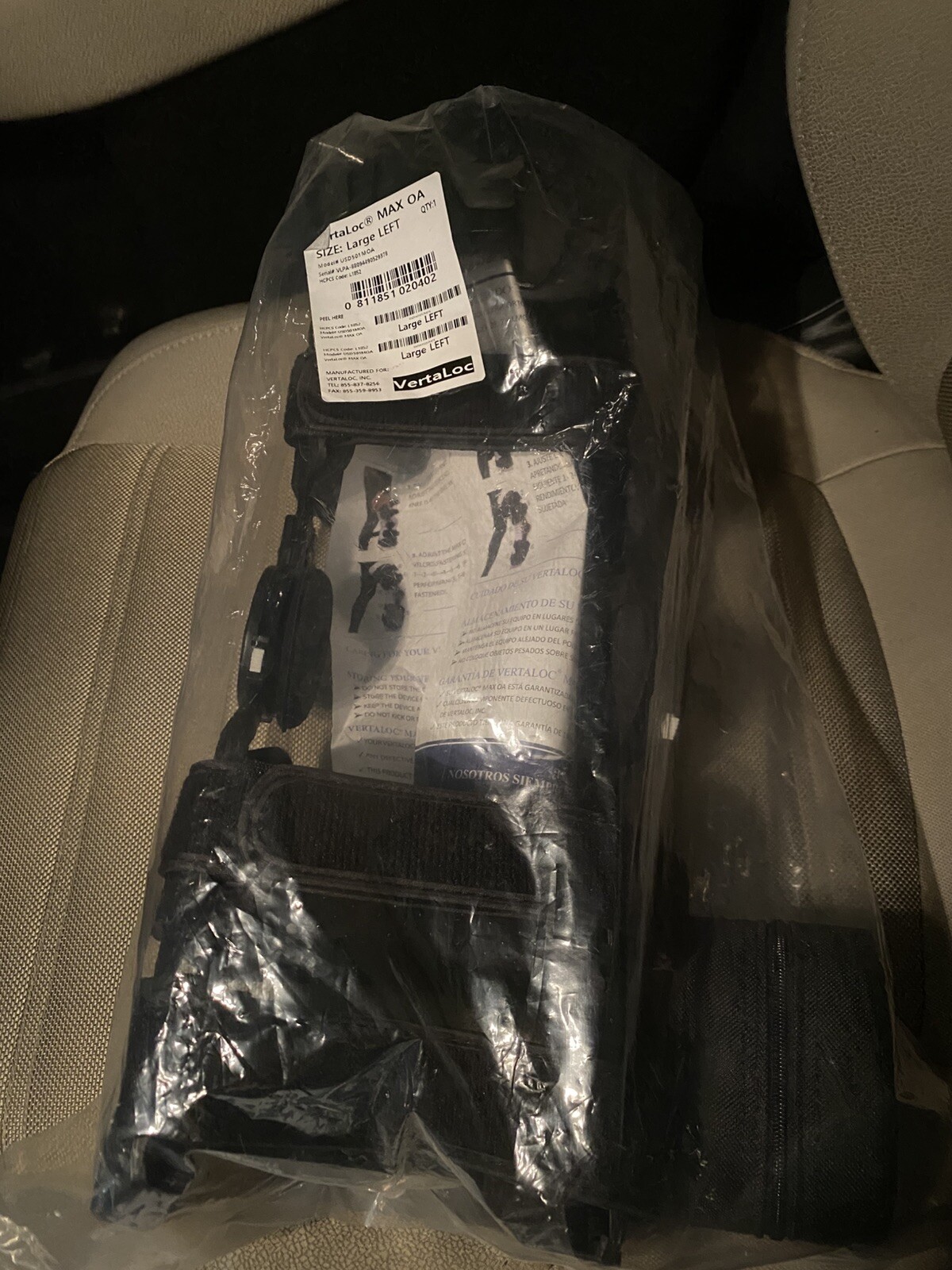 Vertaloc Large Left Leg Max OA Knee Brace Support Model# USD501MOA – NEW