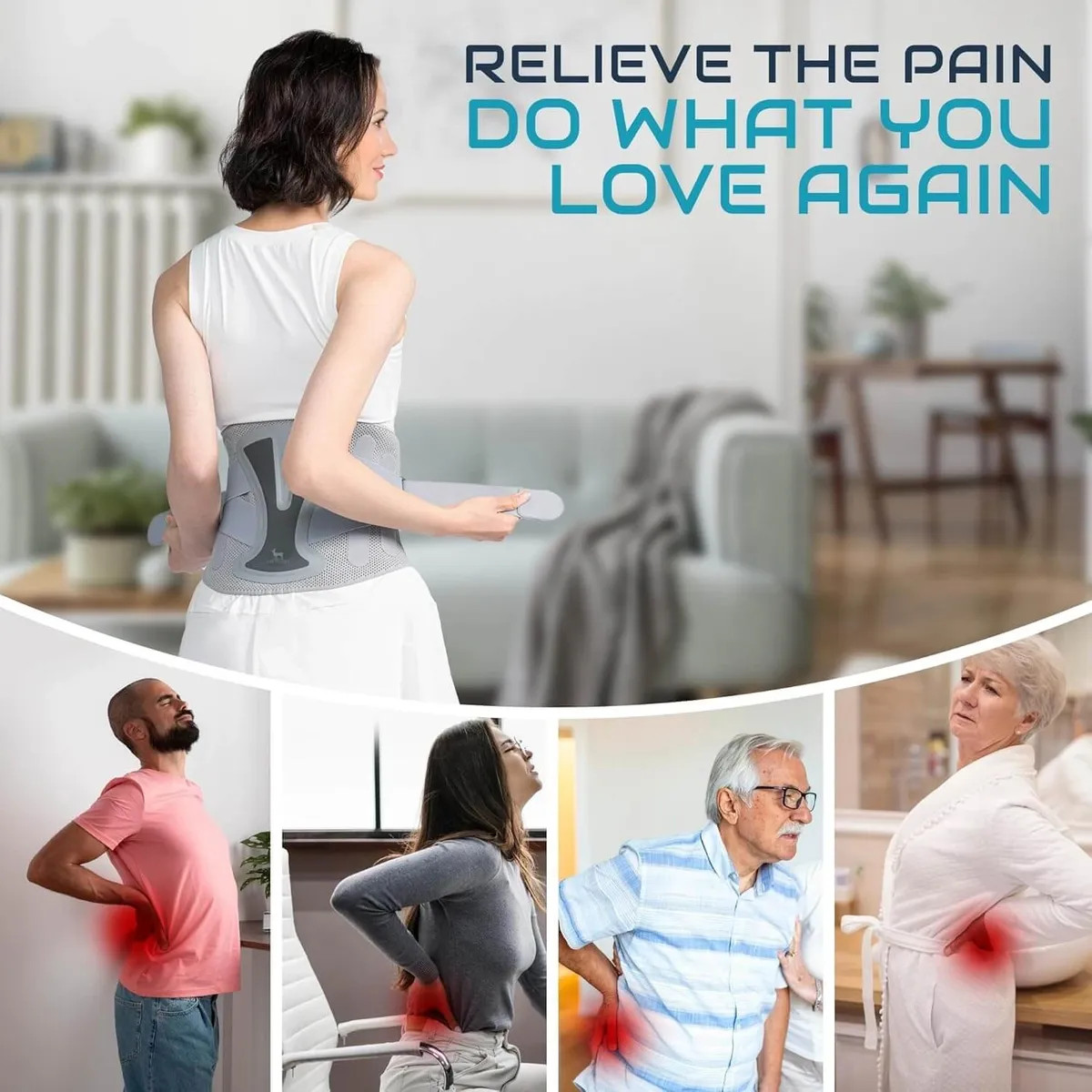 Back Brace for Lower Back Pain Relief from Sciatica, Herniated Disc, Scoliosis..