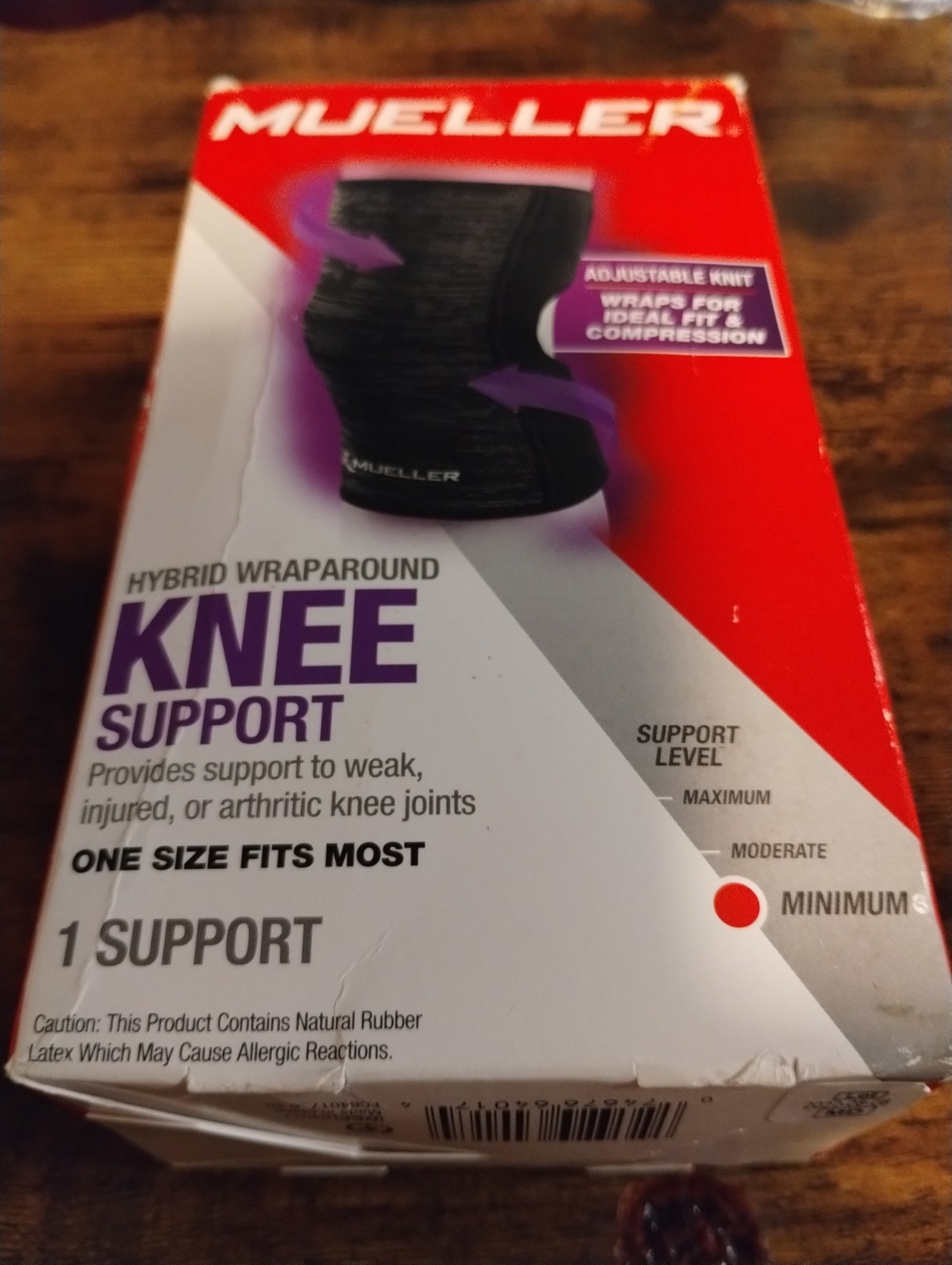 2pc MUELLER 3-IN-1 Hybrid Wraparound Knee Joint Support Black One Size 12-20 in